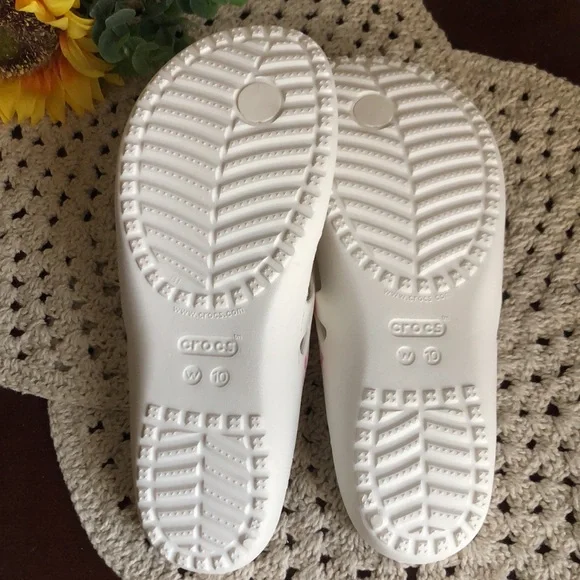 CROCS White Slide Sandals with Pink Flamingo Print - Kadee II - Picture 8 of 9